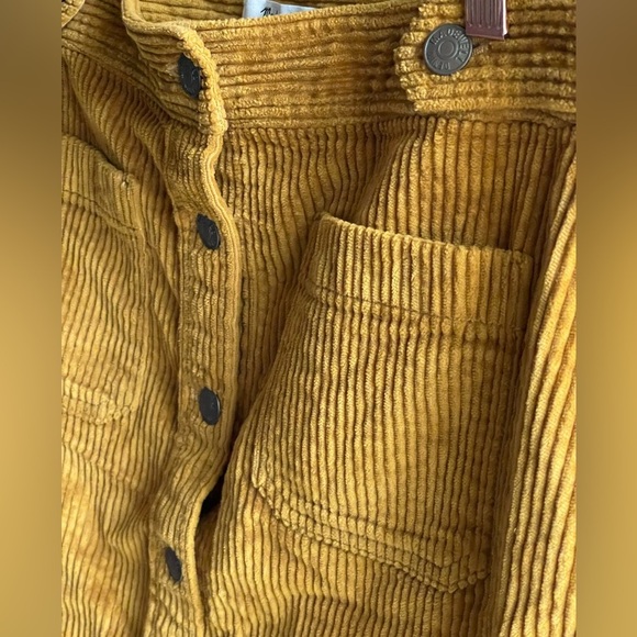 Madewell Gold Corduroy A-Line Mini Skirt Patch Pocket Edition Size 8 - Picture 6 of 10